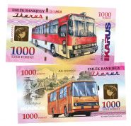 100 форинтов — Венгрия. Автобус Икарус (IKARUS) - Легендарный автопром. Памятная банкнота. UNC Oz Msh