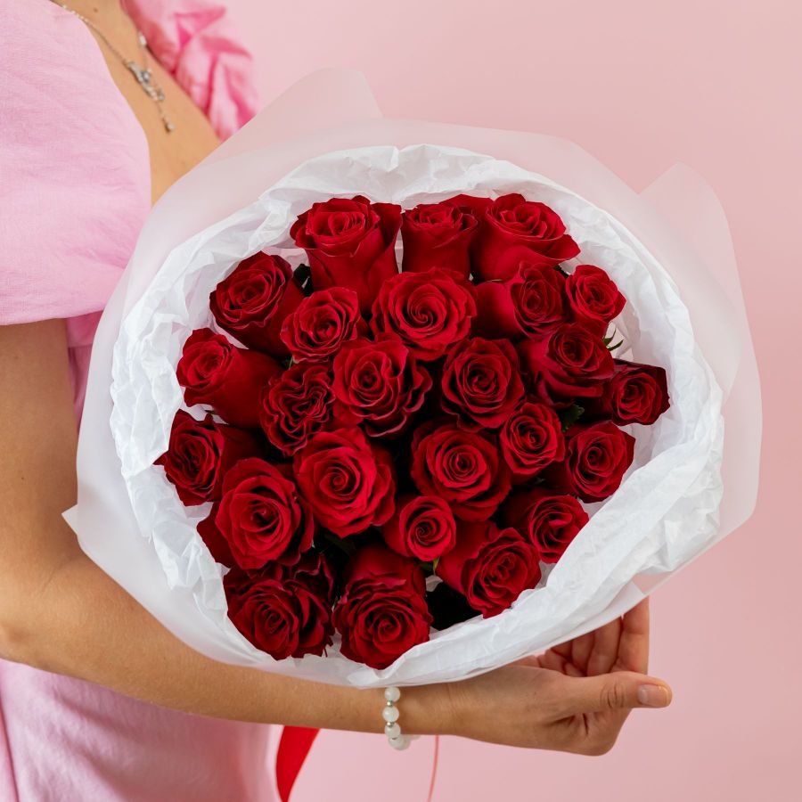Красные розы от 25 шт (50см)