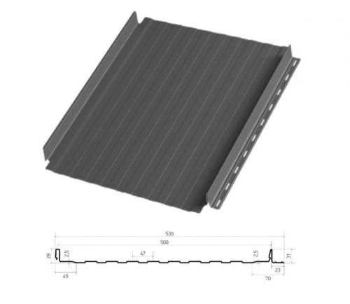 Фальцевая панель Aquaclick Силуэт-8, Кашемир, PU Matt