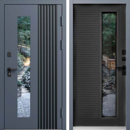 Входная дверь Termo-door Фортис - Бетон темный с терморазрывом и стеклопакетом