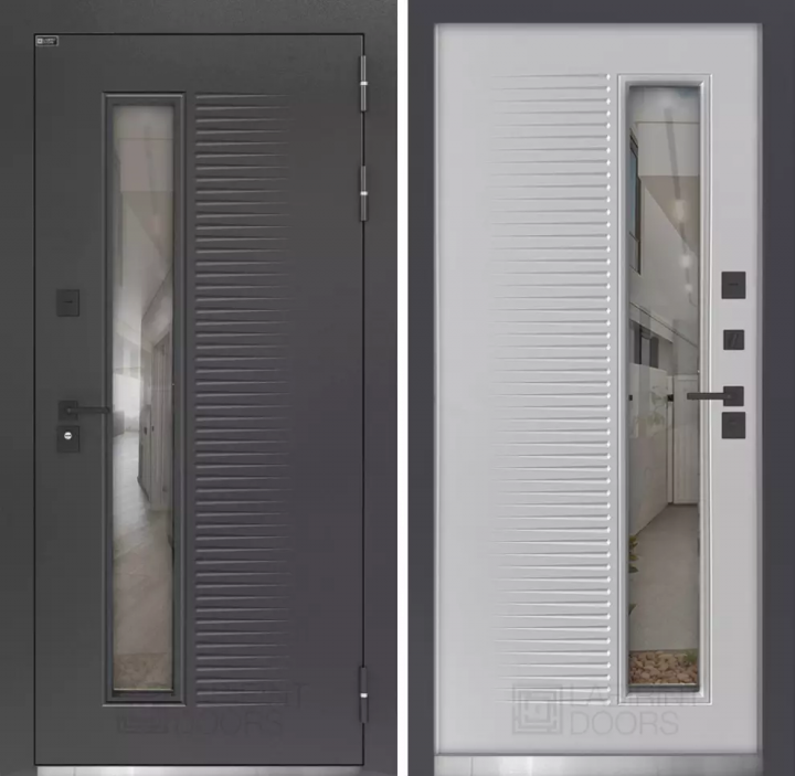 Входная дверь с терморазрывом и стеклопакетом Входная Лабиринт Фрост 7024 - Веллюто ферро