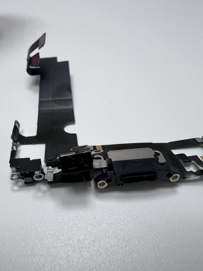 Apple iPhone 12 mini нижний шлейф с разъёмом зарядки оригинал с разбора (снятый) черный