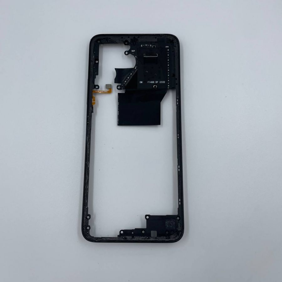 XIAOMI REDMI 12 Рамка (средняя часть) черная с отпечатком пальцев