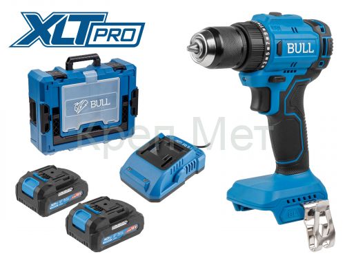 Аккум. дрель-шуруповерт BULL SR 1803 Xcase XLTpro БЕСЩЕТ., 2x2 А*ч, 18 В, 45 Н*м, БЗП 10 мм