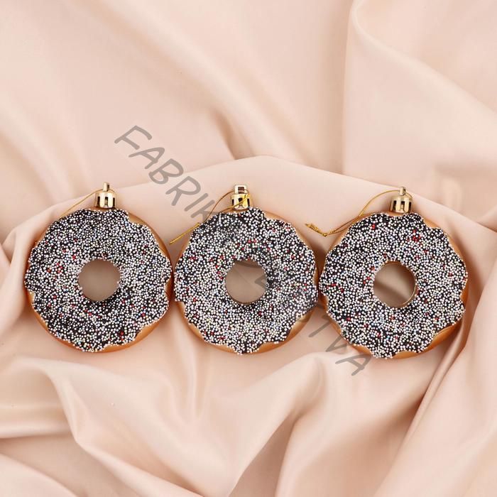 Ёлочные игрушки 3 шт. «Пончики» 2x8 см