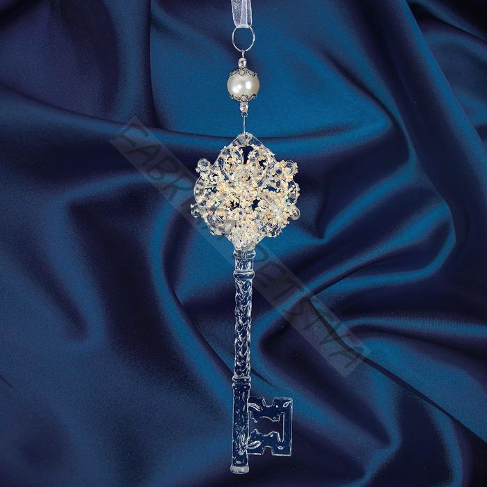 Ёлочная игрушка «Зимнее волшебство. Ключик с блеском», 5x15 см, прозрачный, МИКС