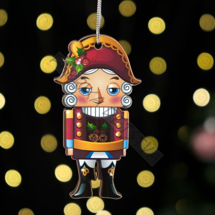 Ёлочная игрушка двусторонняя «Щелкунчик», 9x6 см