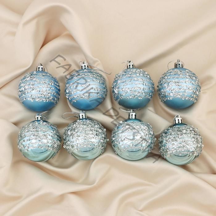 Ёлочные игрушки «Ночная вьюга», шары новогодние, d=6 см, набор 8 шт.