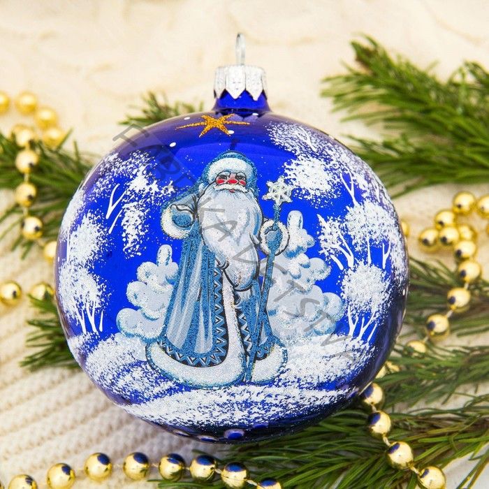 Ёлочный шар «Дед Мороз», новогодний, d=9.5 см, МИКС