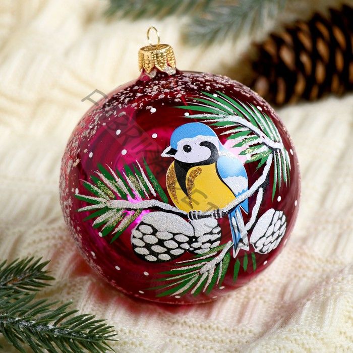 Ёлочный шар «Синичка», новогодний, d=9.5 см