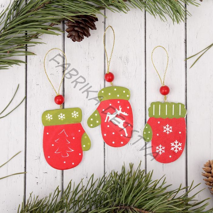 Елочная игрушка «Варежка», МИКС