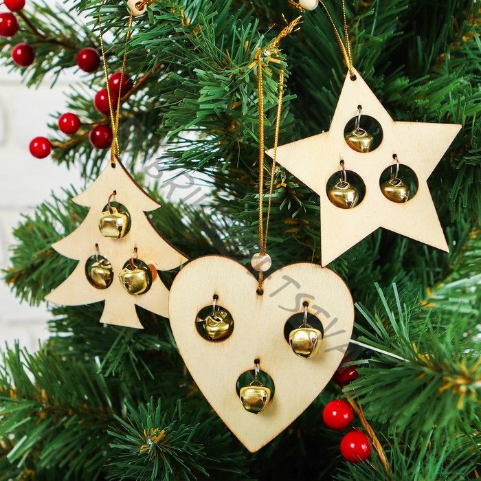 Елочная игрушка «Фигурки с бубенчиками», МИКС