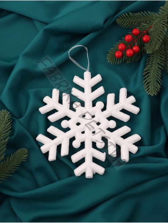 Ёлочная игрушка «Зимнее волшебство. Снежинка белый с блёстками», d=20 см, белый