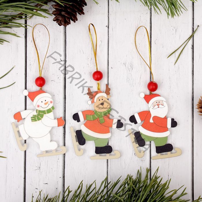 Елочная игрушка «Весёлые катания», МИКС, односторонняя