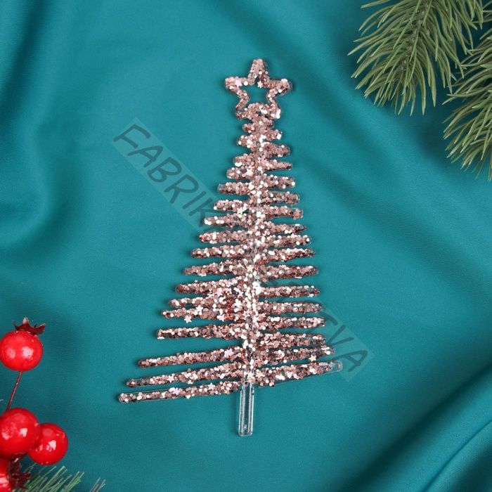 Ёлочная игрушка «Зимнее волшебство. Ёлочка сияние звезда», 14x8 см, розовый