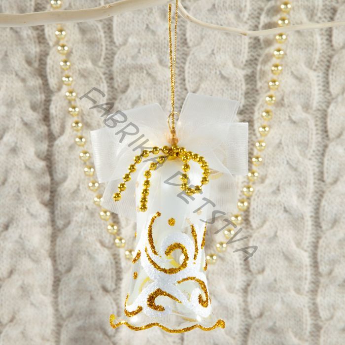 Ёлочная игрушка «Узорный колокольчик» h=8.2 см