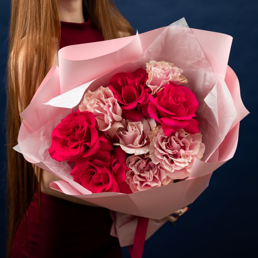 9 французских роз микс