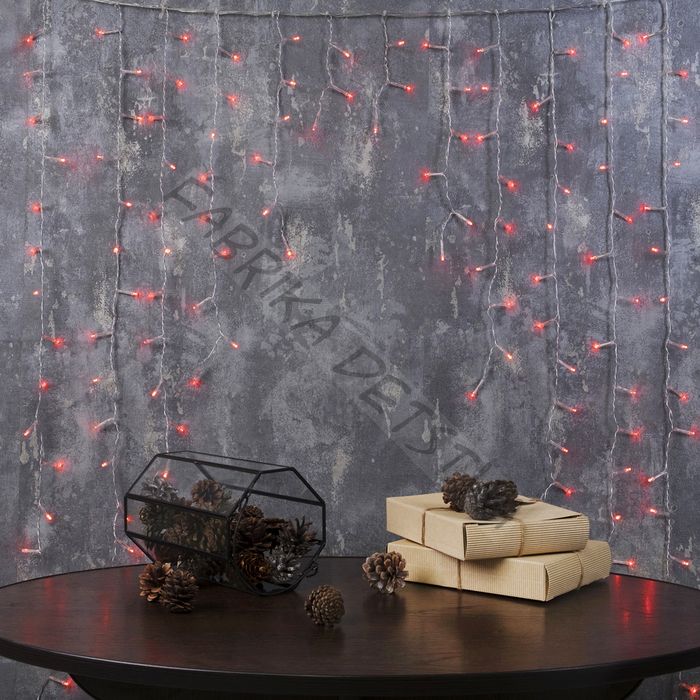 БАХРОМА "Арка", Ш:1 м, В:1 м, Н.С. LED-126-220V, контр. 8 режимов, КРАСНЫЙ