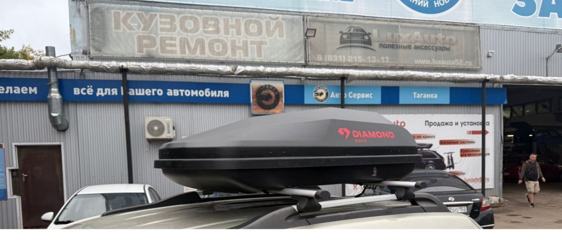 Автобокс на крышу DIAMOND ONYX; 1450*830*420мм: 360L: двустор. откр.