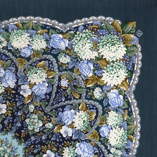 Платок павловопосадский 89*89 см Восходящее солнце [01]