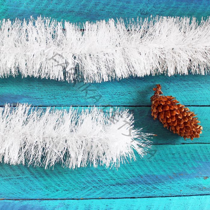 Мишура новогодняя «Снежок» d=7.5 см, L-200 см (10 штук)