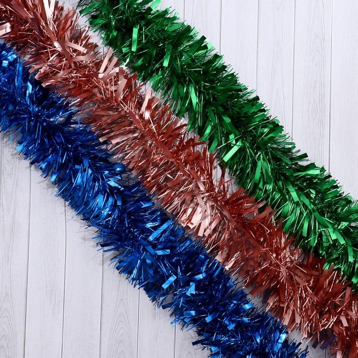 Мишура новогодняя «Зимнее волшебство. Блеск», d=9 см, 200 см, МИКС (10 штук)