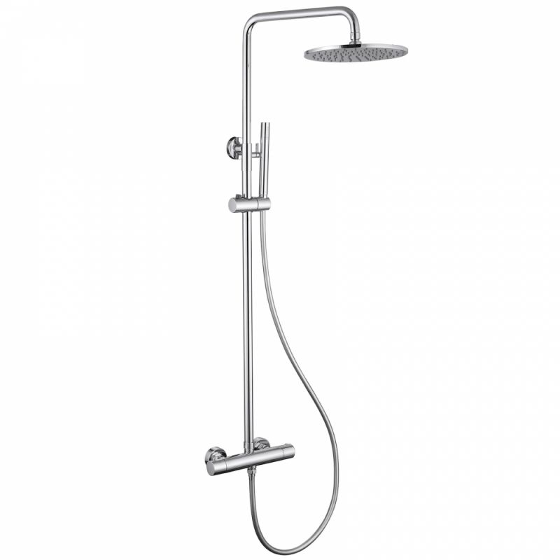 Душевая стойка ABBER Wasser Kreis AF8160L с термостатом без излива, хром