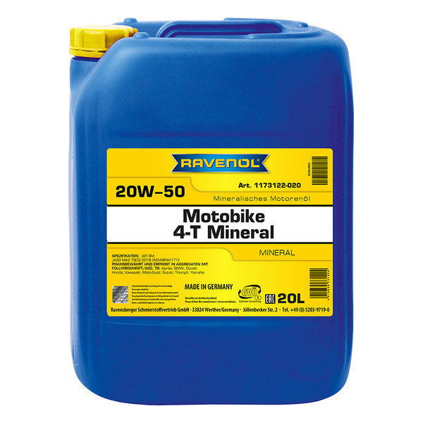 Ravenol Motobike 4-T Mineral 20W-50, 20л