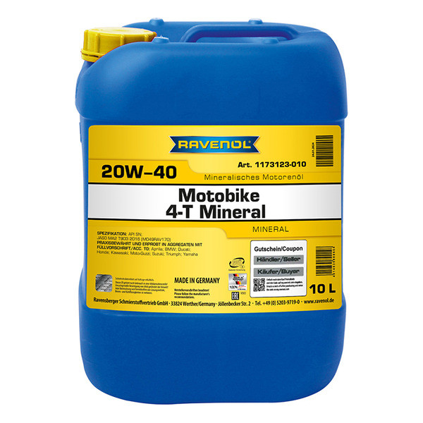 Ravenol Motobike 4-T Mineral 20W-40, 10л