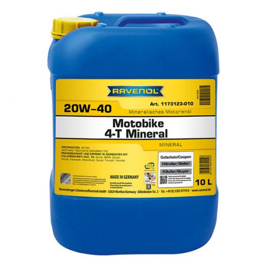 Ravenol Motobike 4-T Mineral 20W-40, 10л