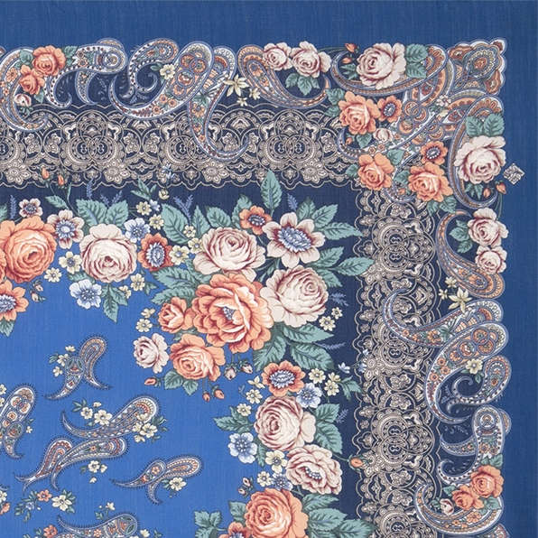 Платок павлопосадский 125*125 см Сказка на ночь [14]