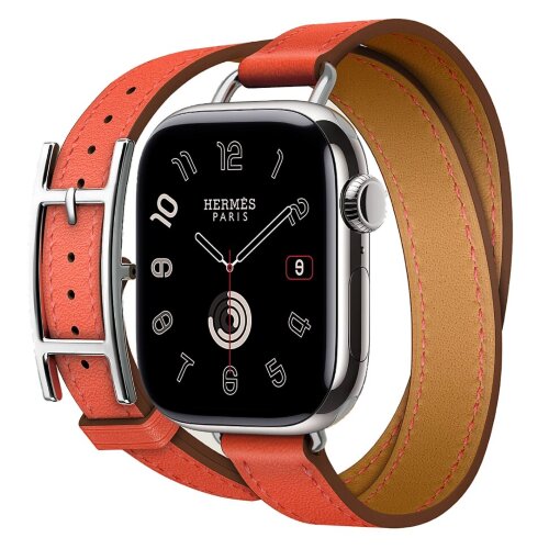 Apple Watch Series 11 Hermes 42 mm Hapi Attelage Double Tour Orange Field