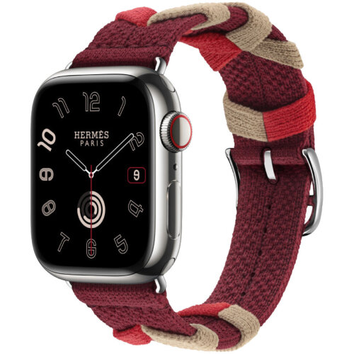 Apple Watch Series 11 Hermes 42 mm Bridon Single Tour Rouge H