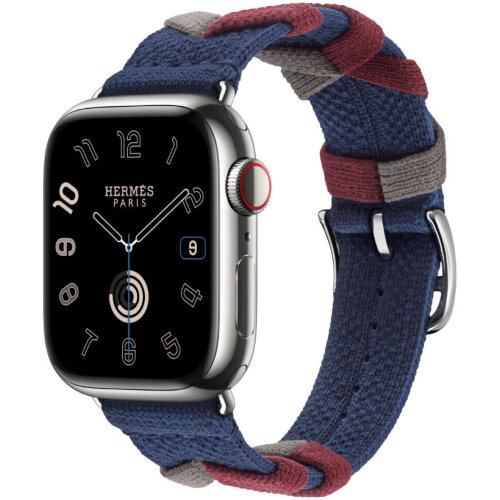 Apple Watch Series 11 Hermes 42 mm Bridon Single Tour Navy