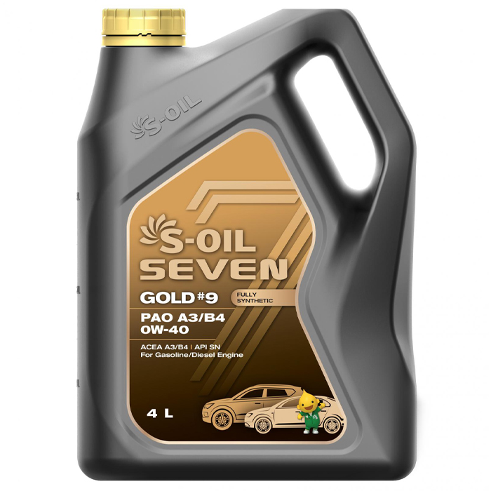 S-OIL 7 GOLD #9 PAO A3/B4 0W-40, 4л