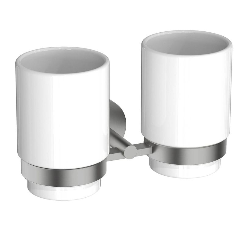 AQ4617BGM БЕТТА стакан с держателем двойной, оружейная сталь