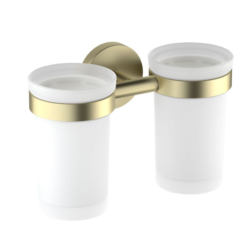 AQ4117BG ЕВРОПА стакан с держателем двойной, шлиф. золото