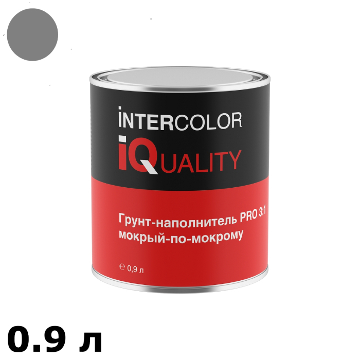 IQ PRO Грунт-наполнитель 3:1 мокрый-по-мокрому серый объем 0.9л.