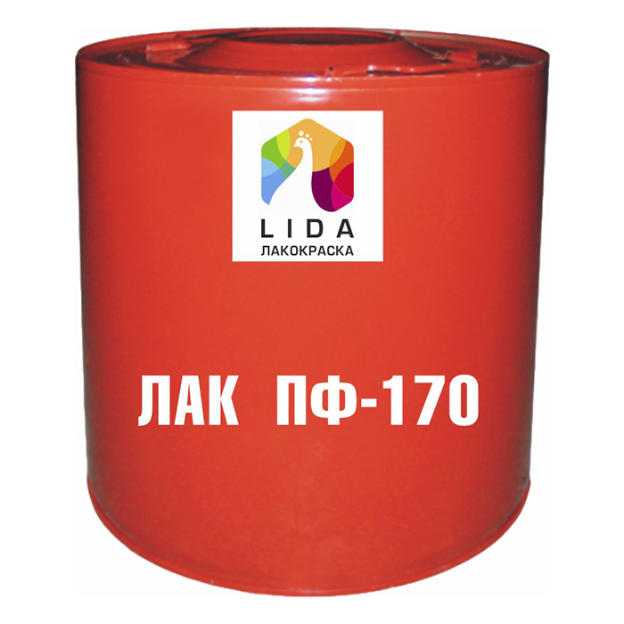 Лак ПФ-170 Lida ОАО "Лакокраска", прозрачный, 40кг.