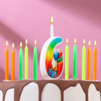 Набор свечей Цифра 6 + классические, 10 см
