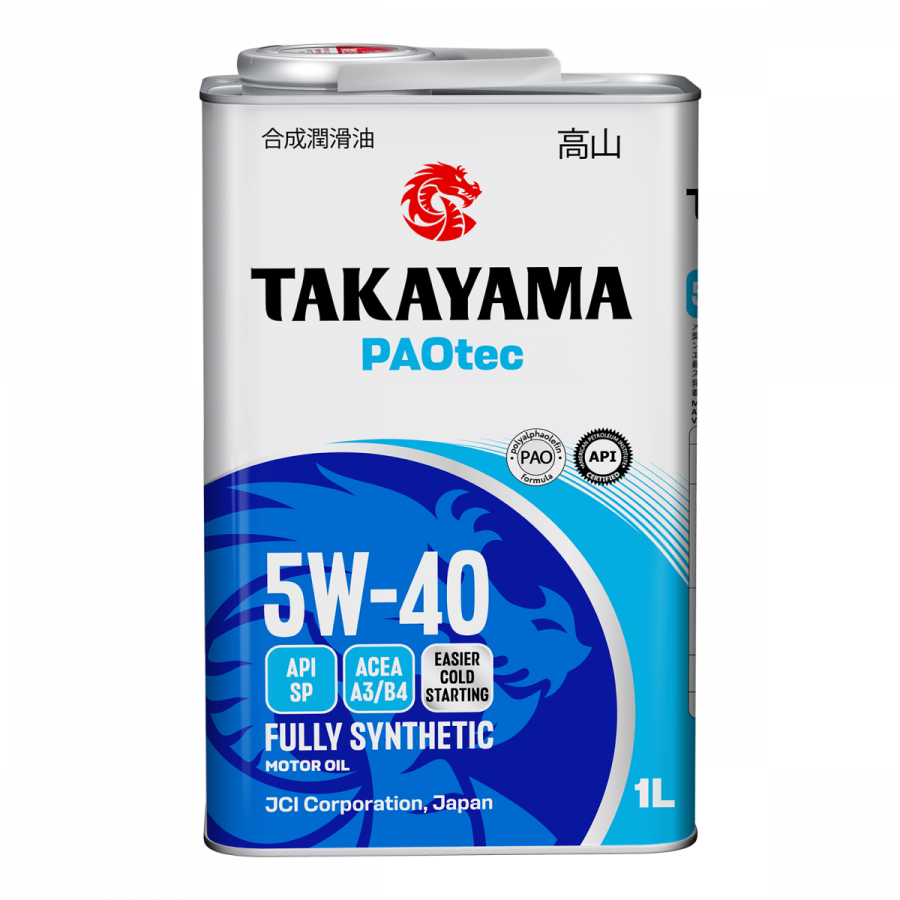 Takayama Paotec 5W-40 ACEA A3/B4 API SP, 1л