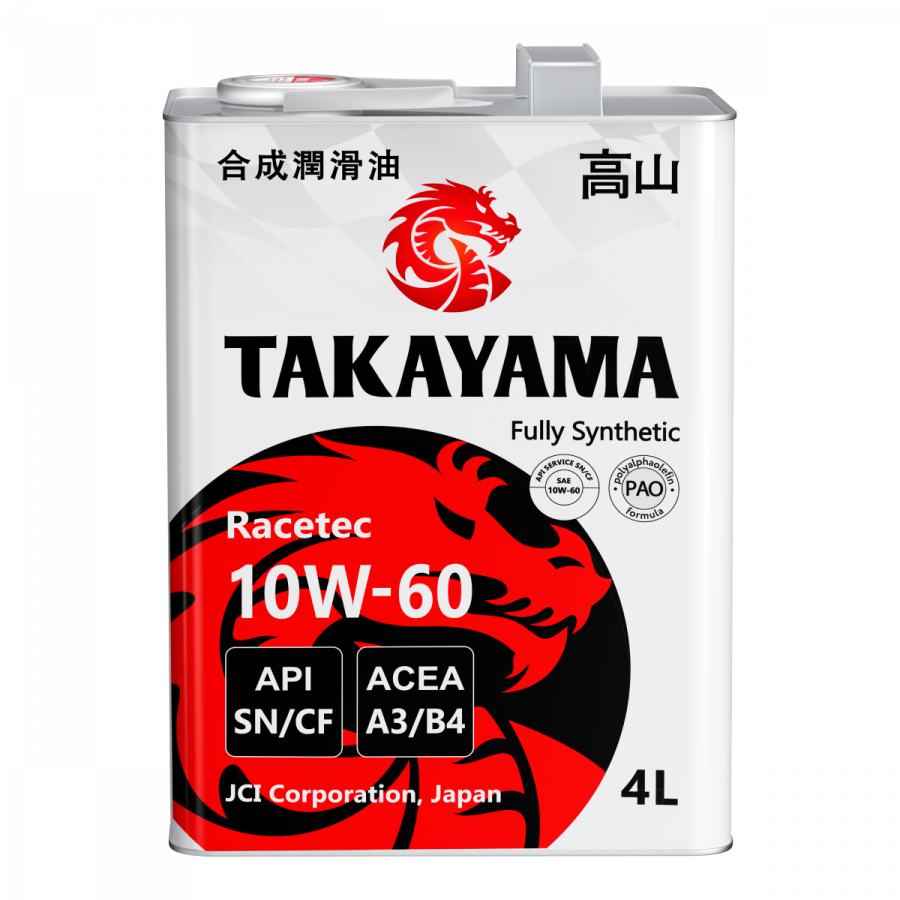 Takayama Racetec 10W-60 API SN/CF ACEA A3/B4, 4л