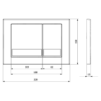 Кнопка смыва для инсталляции KKPOL M06 SPP/028/SG/K в цвете глянцевое золото схема 2