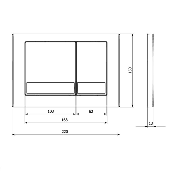 Кнопка смыва для инсталляции KKPOL M06 SPP/028/WS/K оружейная сталь ФОТО