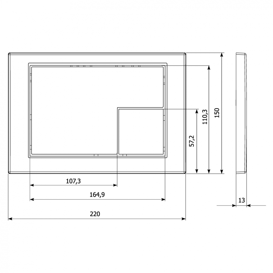 Клавиша смыва KKPOL M10 SPP/374/SG/K золото глянцевое ФОТО