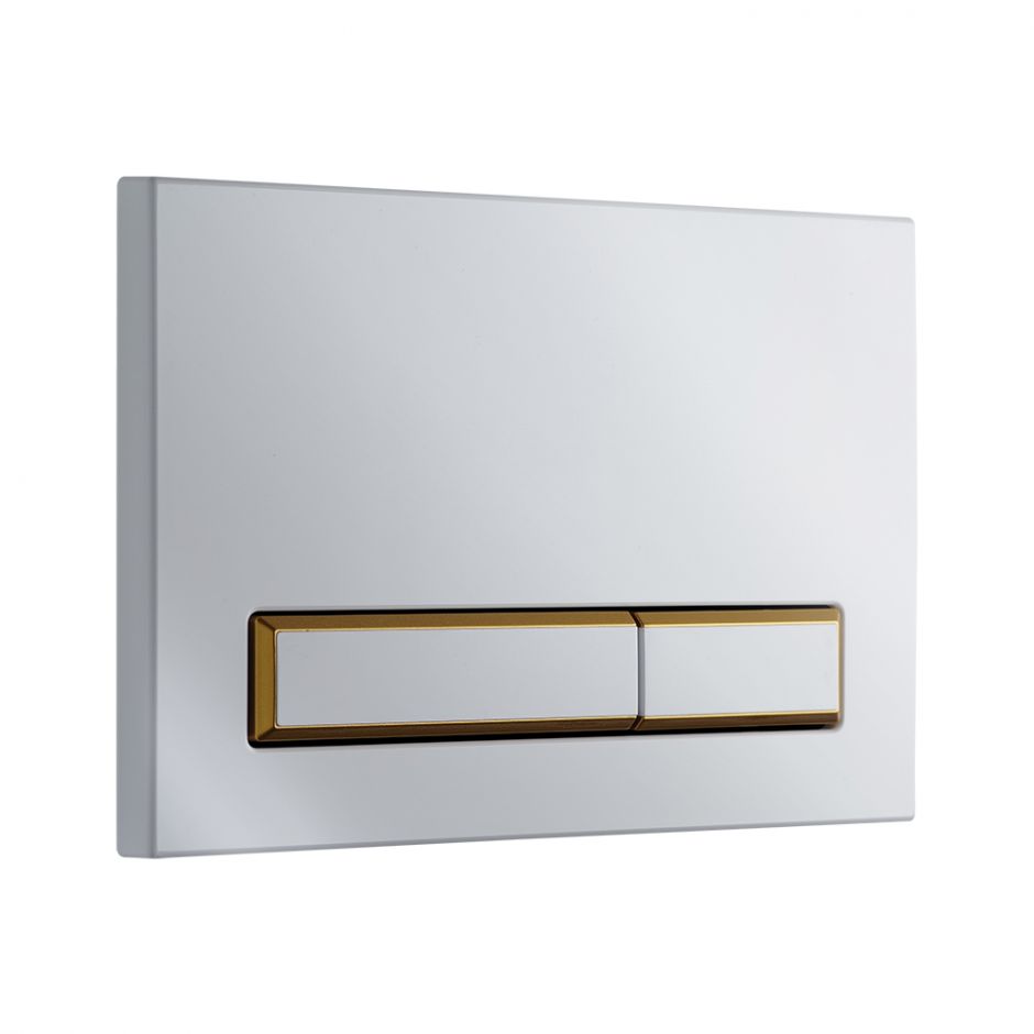 Смывная клавиша KKPOL M08 350/PPB/039-00-05 белая, с золотыми элементами