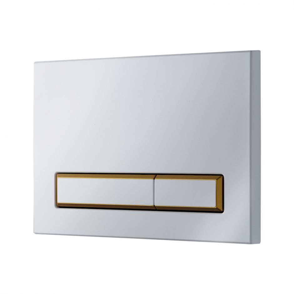Смывная клавиша KKPOL M08 350/PPB/040-00-06 цвет белый/золото матовое ФОТО