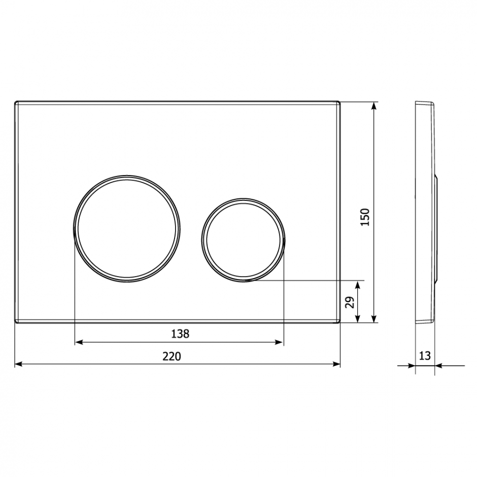 Клавиша для смыва KKPOL M11 350/PPB/041-00-05 белый матовый/золото глянцевое ФОТО