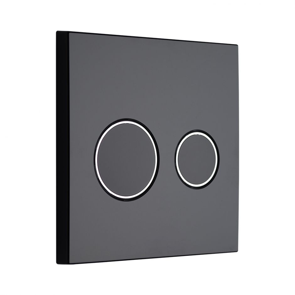 Клавиша смыва KKPOL Uni 350/PPC/004-00-00 черная, с хромированными элементами