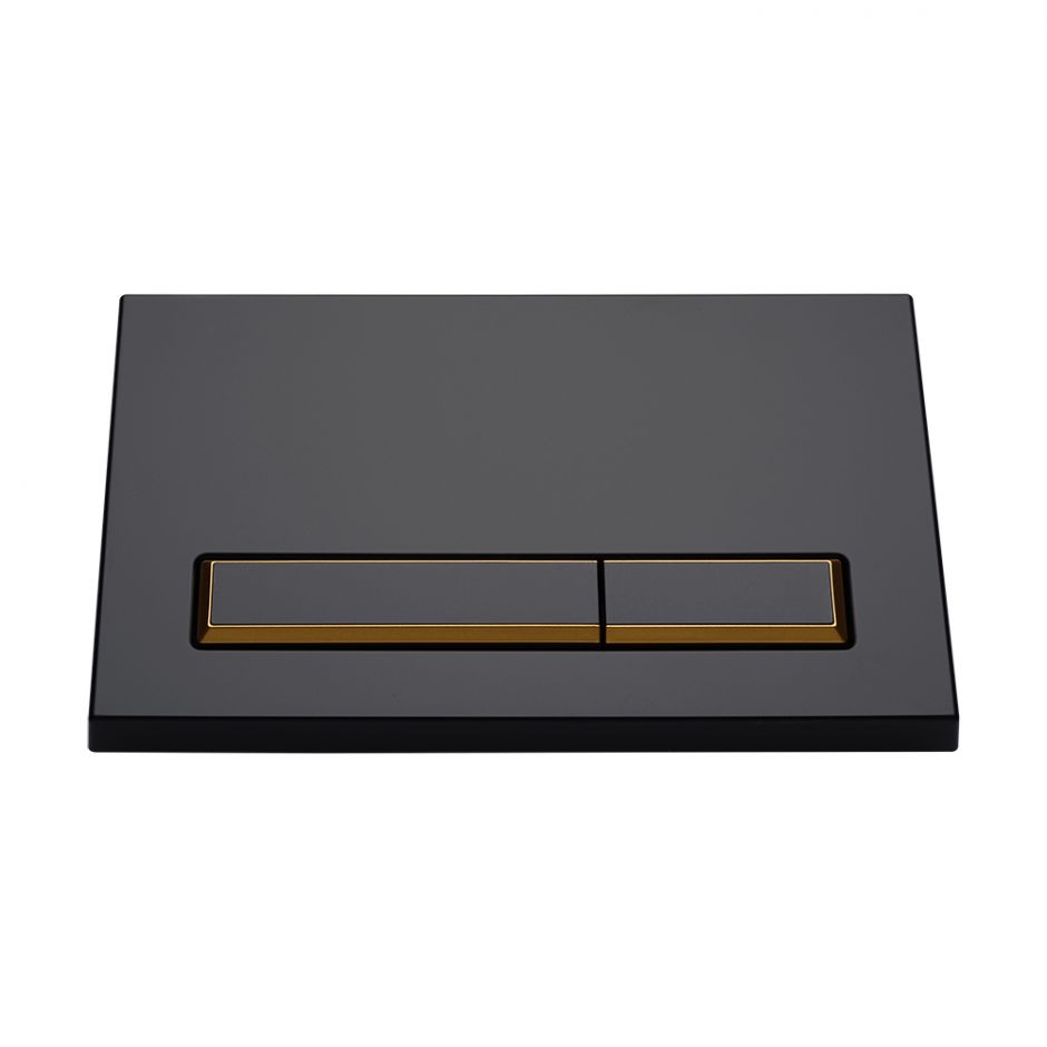Смывная клавиша KKPOL M08 350/PPC/200-00-05 черная, с золотыми элементами ФОТО